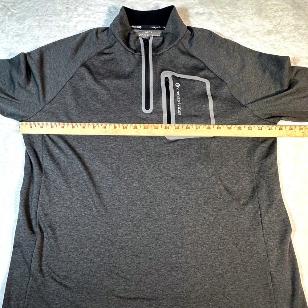 Vineyard Vines 1/4 Zip Pullover Mens XL Gray Performance Chest Pocket 1K2297